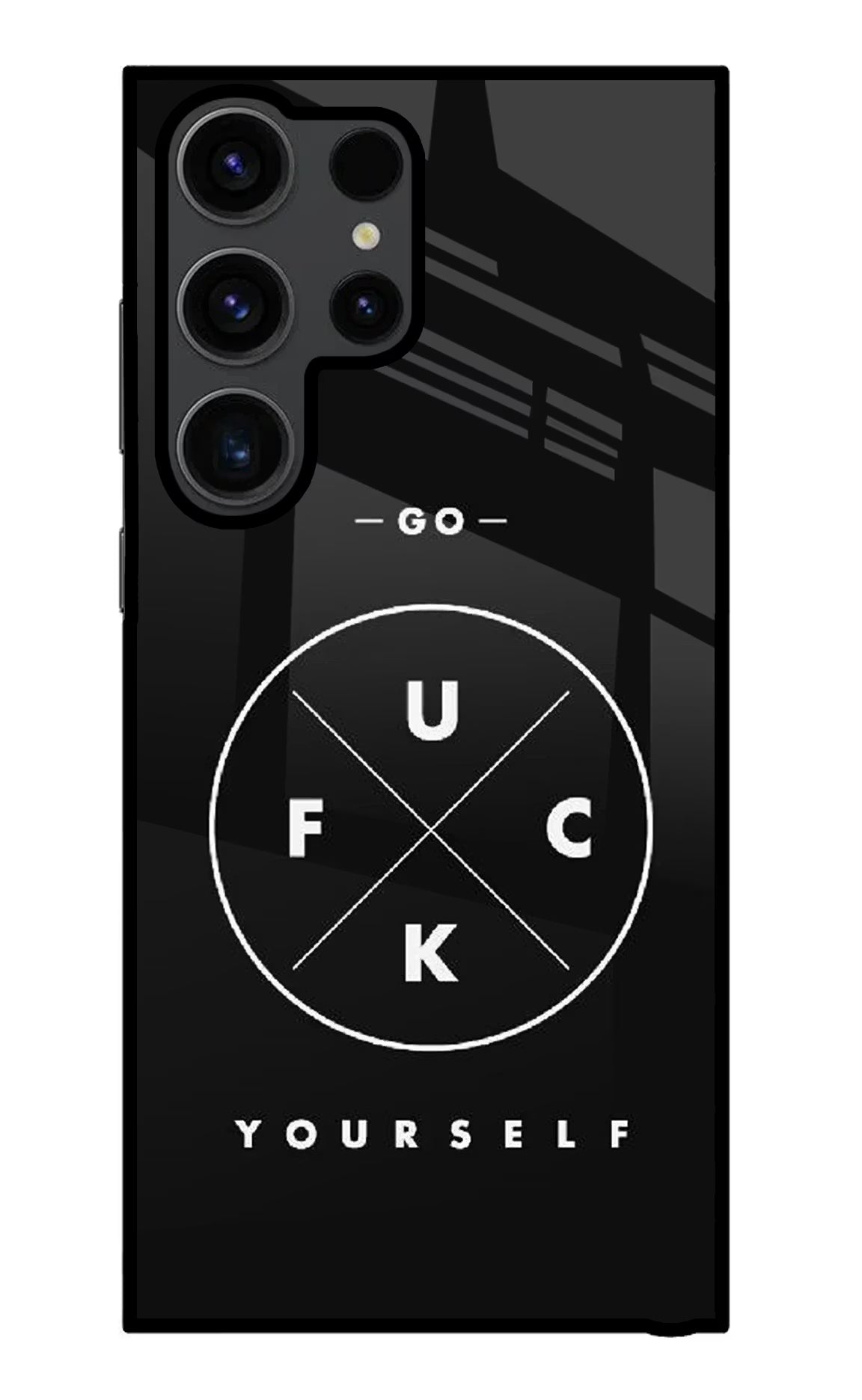 Go Fuck Yourself Samsung S23 Ultra Glass Case Back Cover by Casekaro