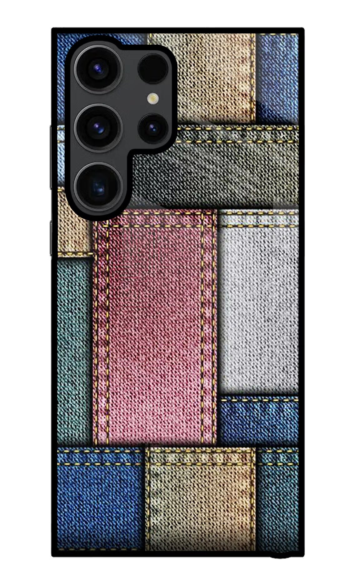 Multicolor Jeans Samsung S23 Ultra Glass Case Back Cover by Casekaro