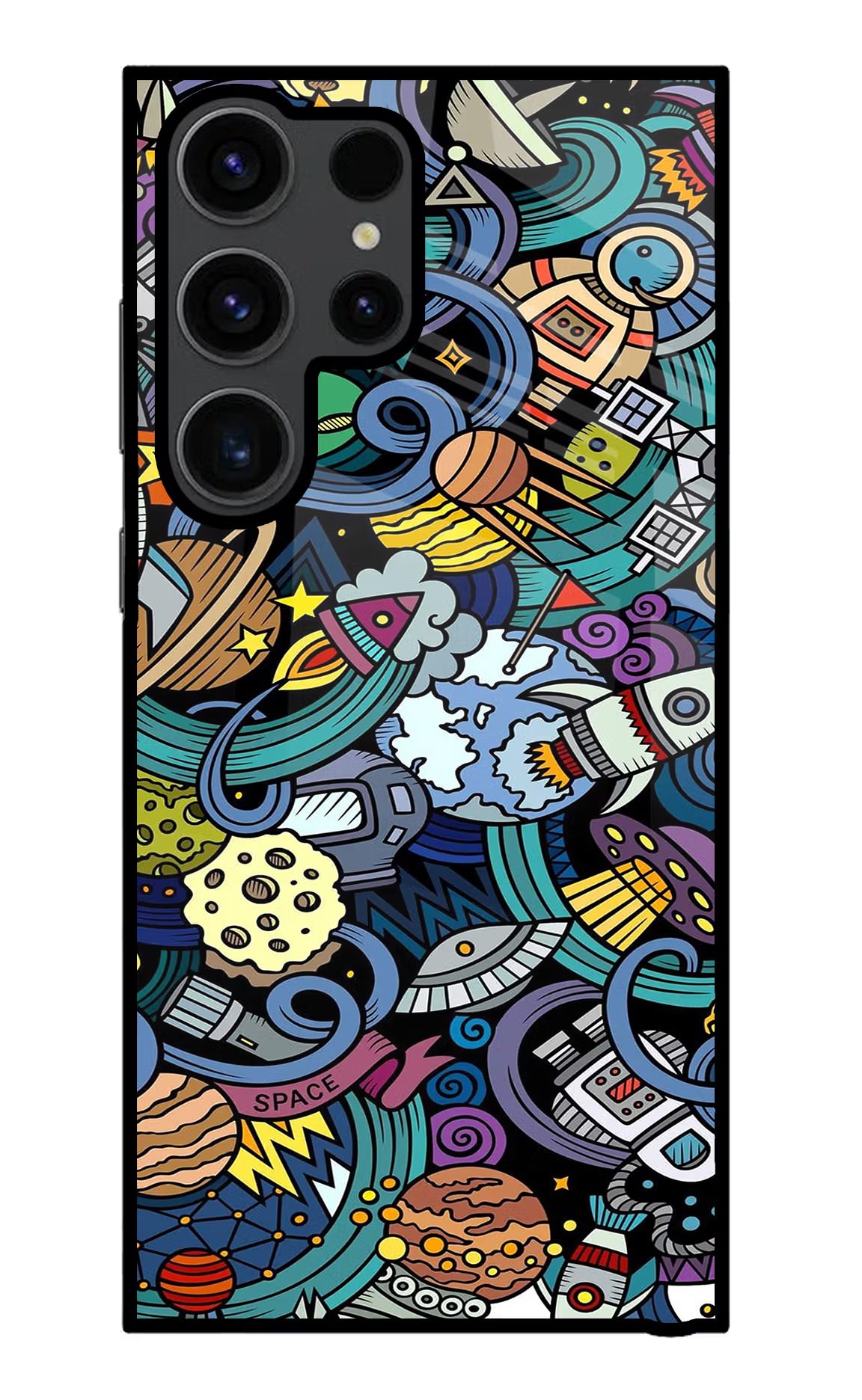 Space Abstract Samsung S23 Ultra Glass Case Back Cover by Casekaro