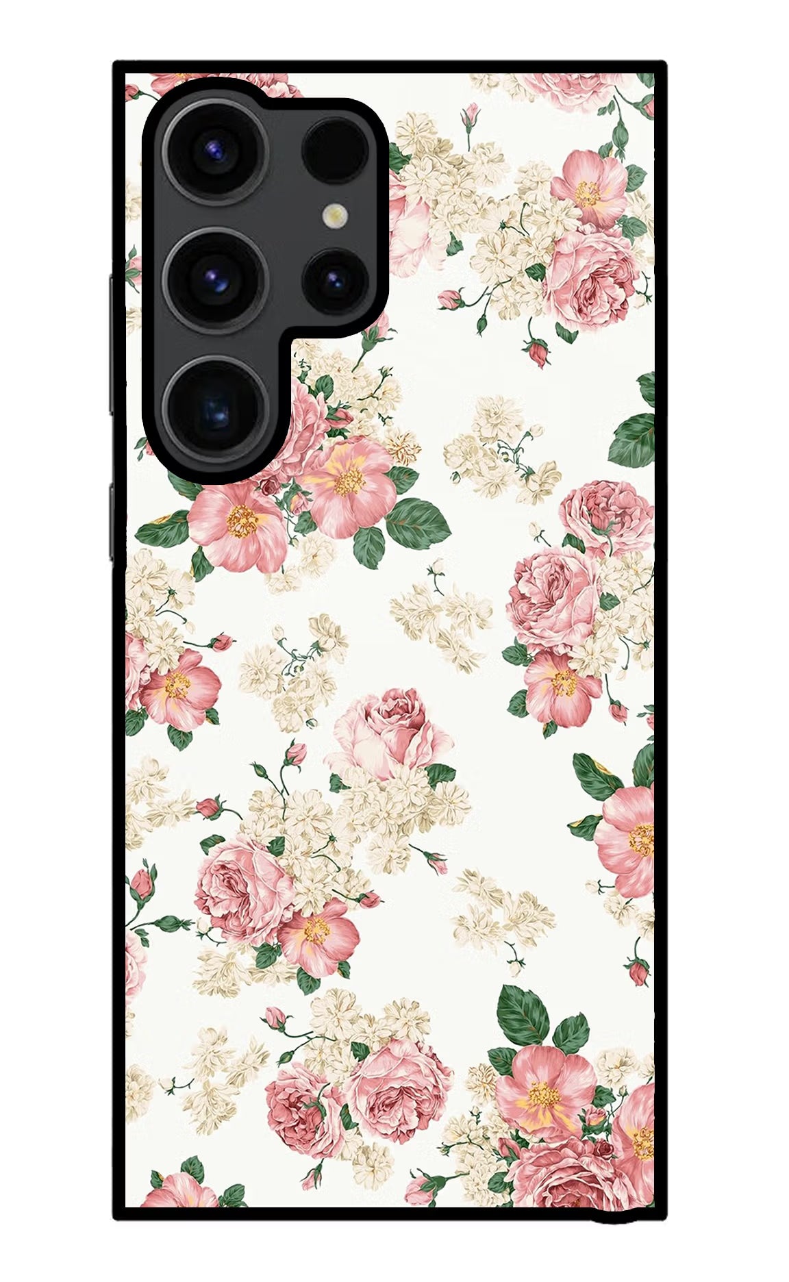 Flowers Samsung S23 Ultra Glass Case Back Cover by Casekaro