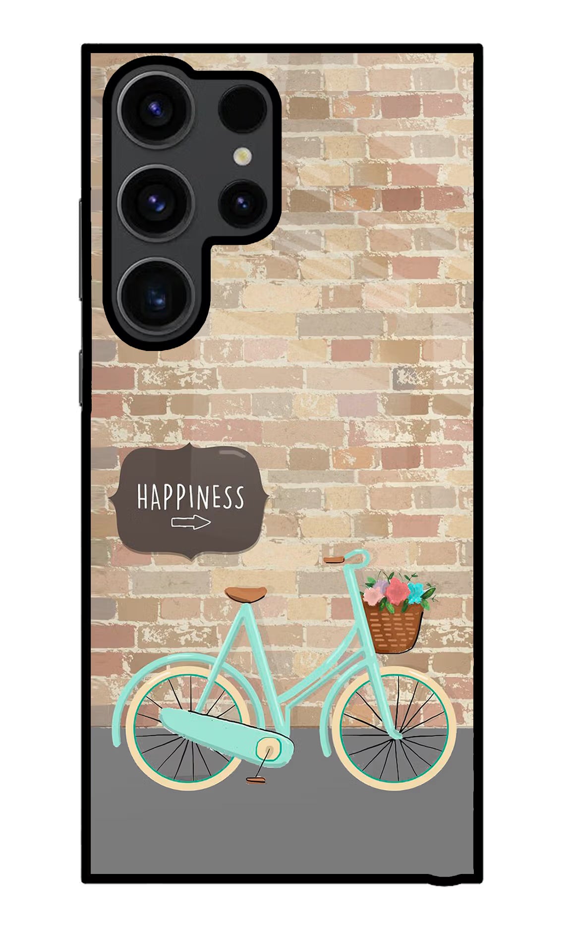 Happiness Artwork Samsung S23 Ultra Glass Case Back Cover by Casekaro
