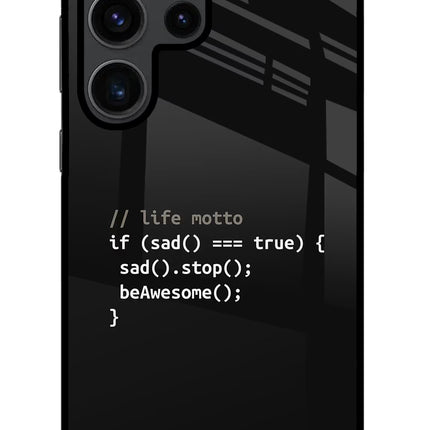 Life Motto Code Samsung S23 Ultra Glass Case