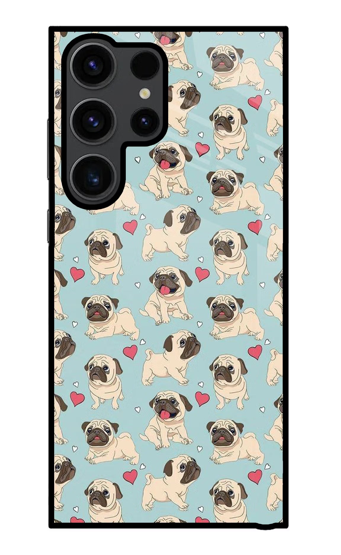 Pug Dog Samsung S23 Ultra Glass Case Back Cover by Casekaro