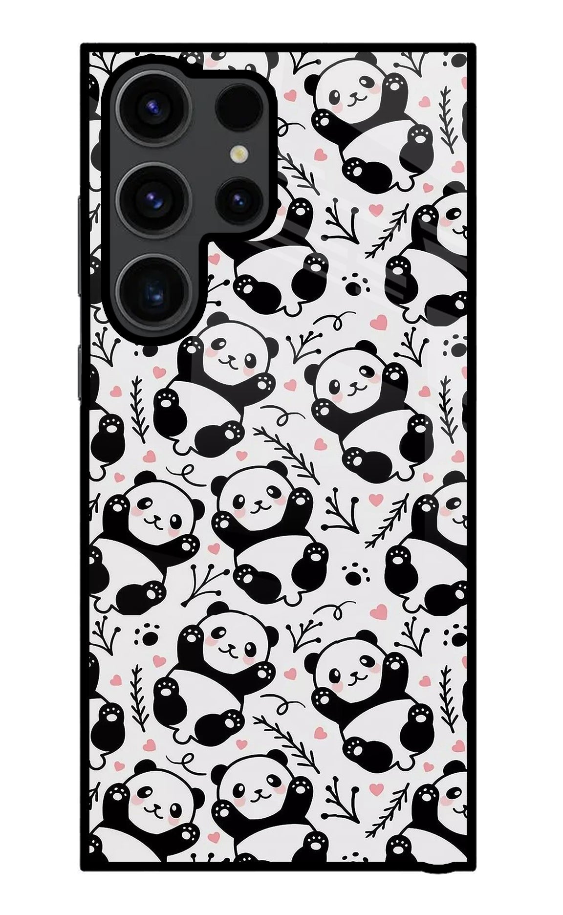 Cute Panda Samsung S23 Ultra Glass Case