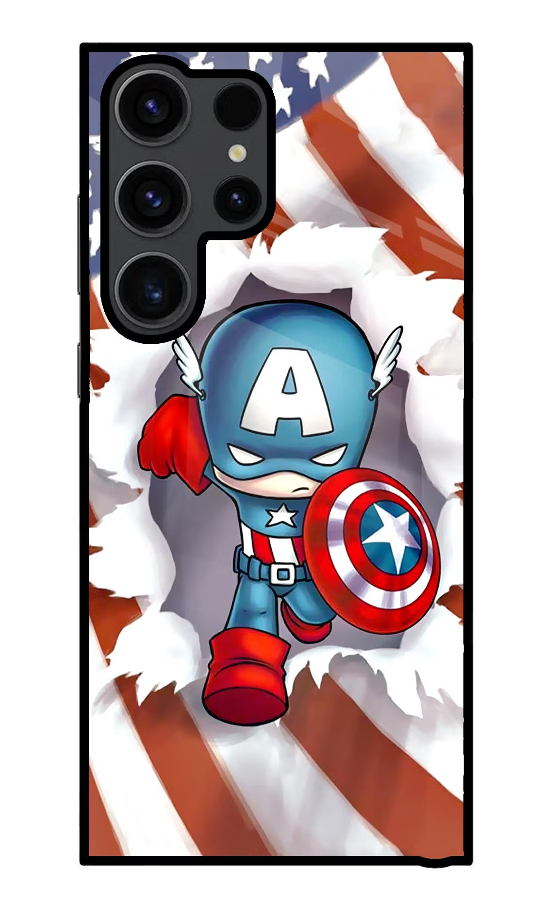 Captain America Samsung S23 Ultra Glass Case Back Cover by Casekaro