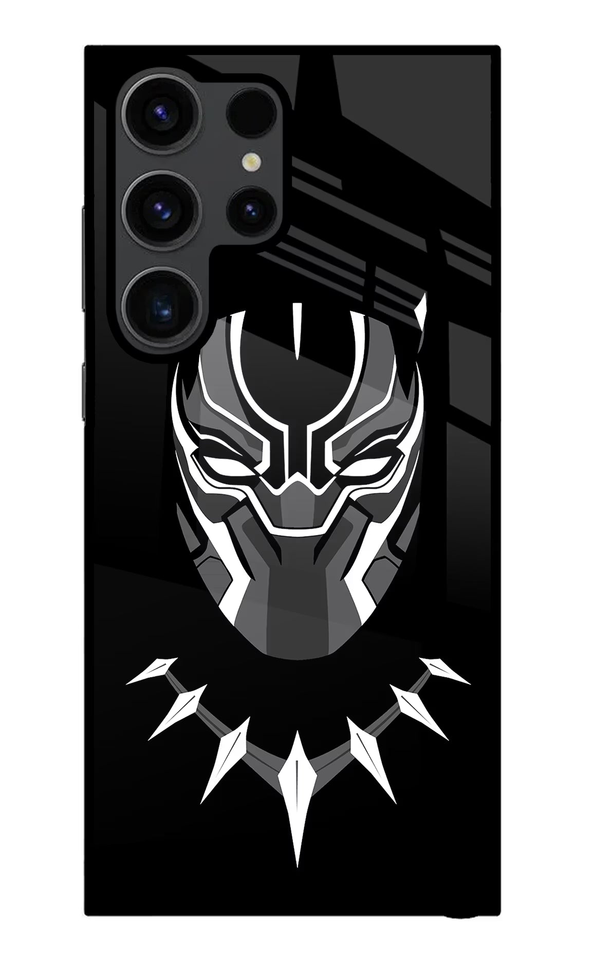 Black Panther Samsung S23 Ultra Glass Case Back Cover by Casekaro