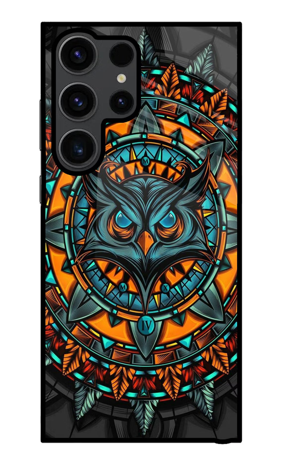 Angry Owl Art Samsung S23 Ultra Glass Case Back Cover by Casekaro