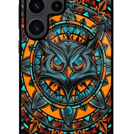 Angry Owl Art Samsung S23 Ultra Glass Case