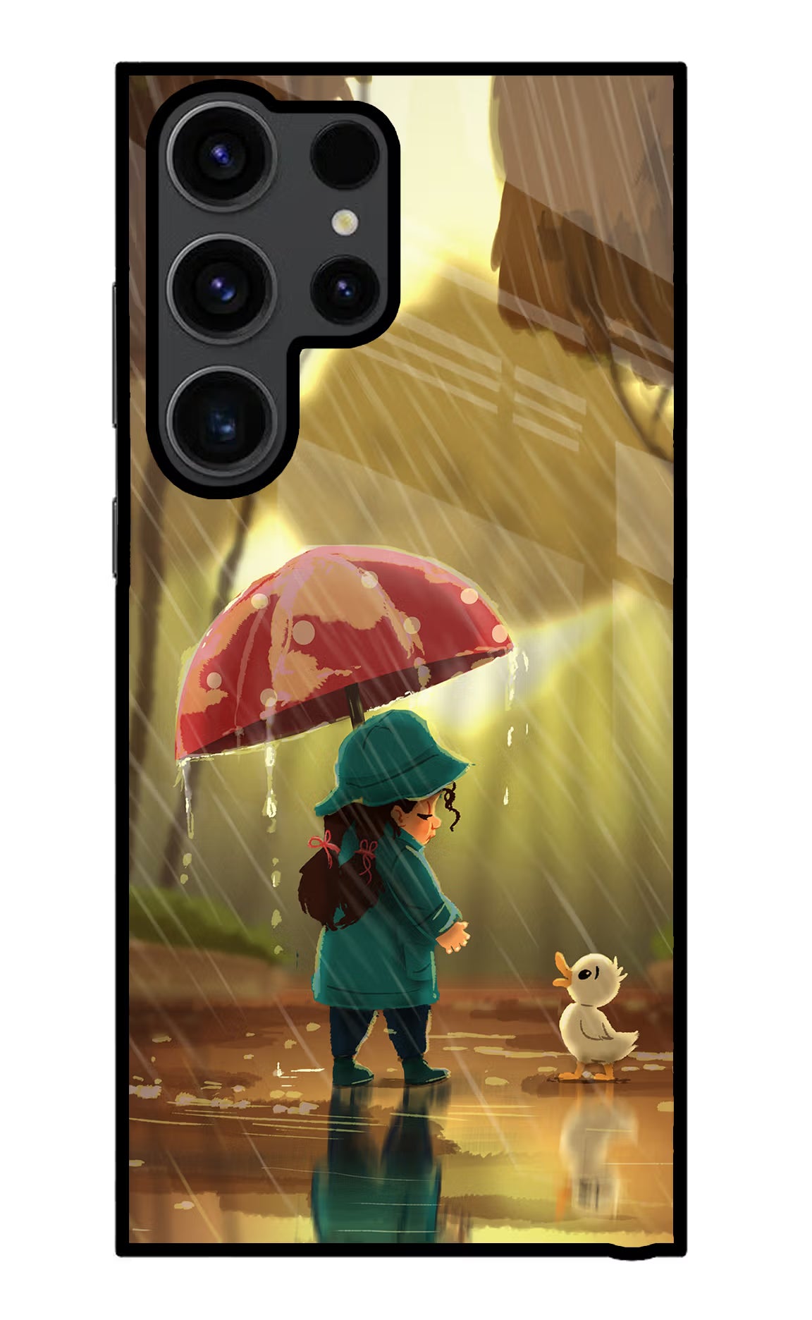 Rainy Day Samsung S23 Ultra Glass Case Back Cover by Casekaro