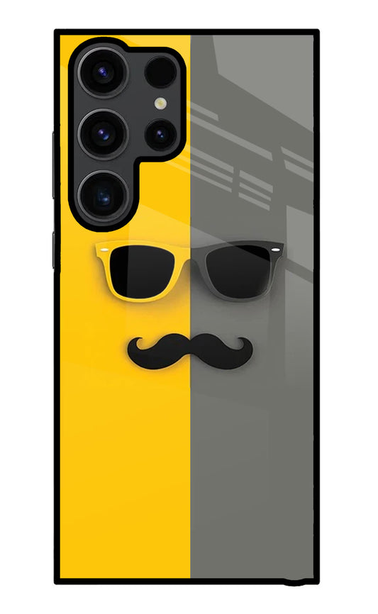 Sunglasses with Mustache Samsung S23 Ultra Glass Case