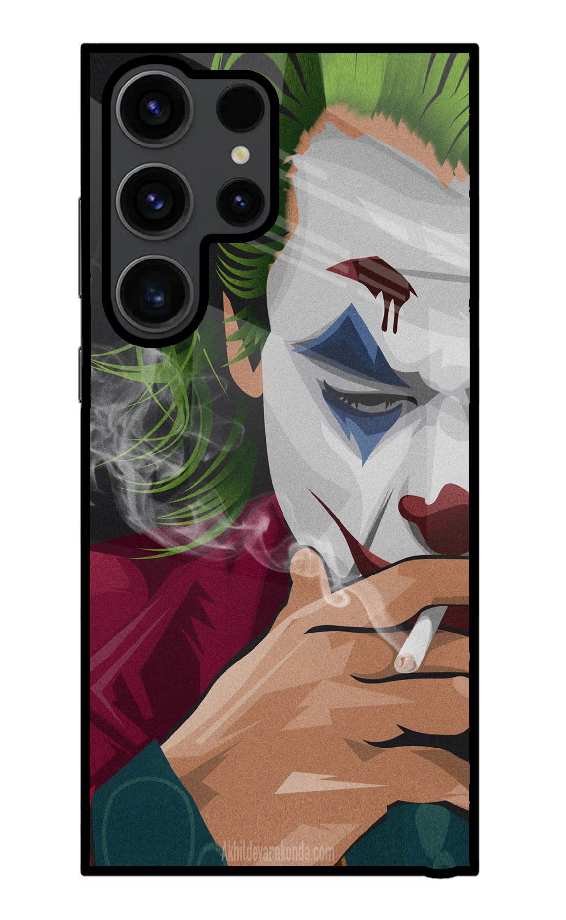 Joker Smoking Samsung S23 Ultra Glass Case Back Cover by Casekaro