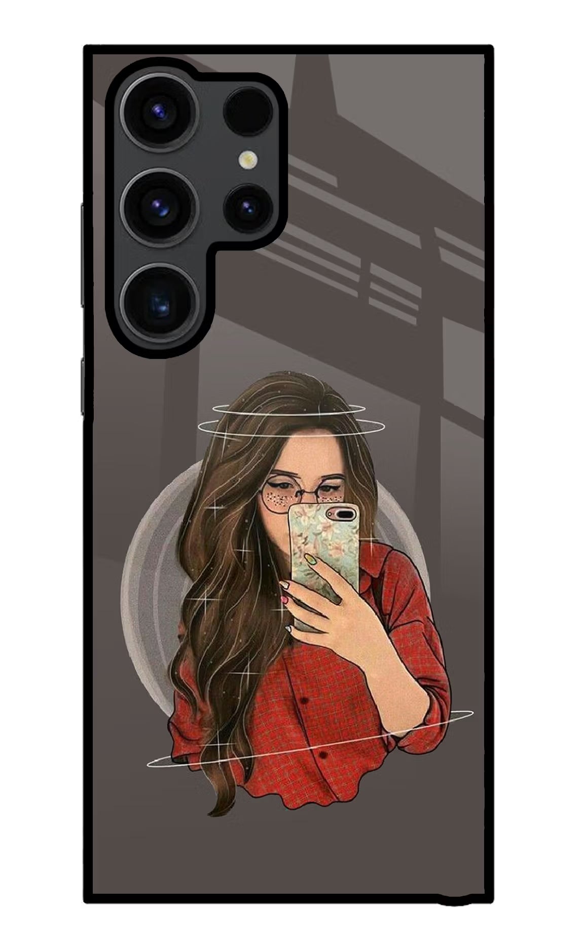 Selfie Queen Samsung S23 Ultra Glass Case Back Cover by Casekaro