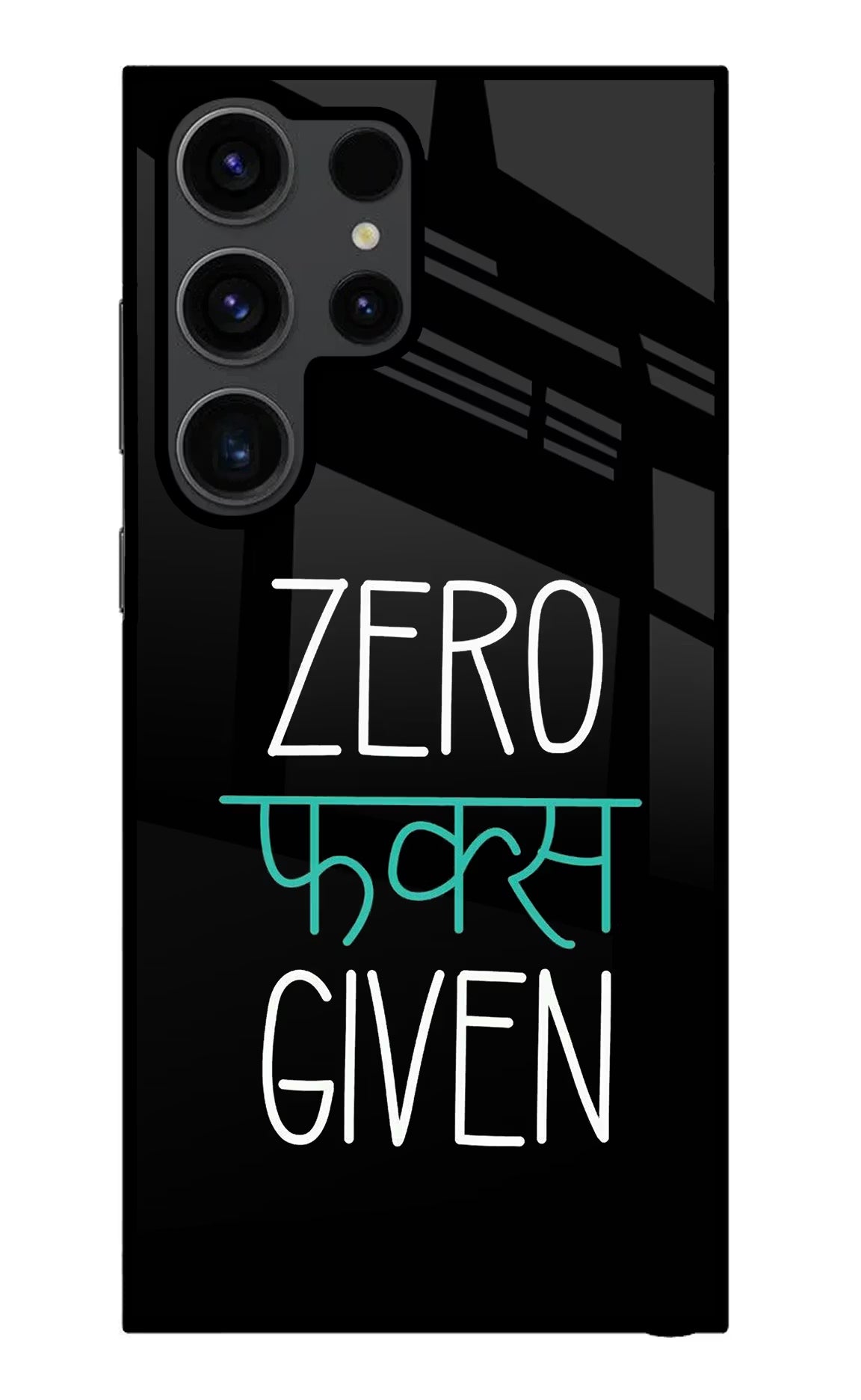 Zero Fucks Given Samsung S23 Ultra Glass Case Back Cover by Casekaro