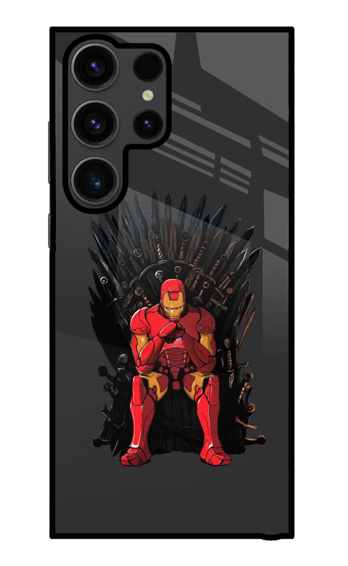 Ironman Throne Samsung S23 Ultra Glass Case Back Cover by Casekaro