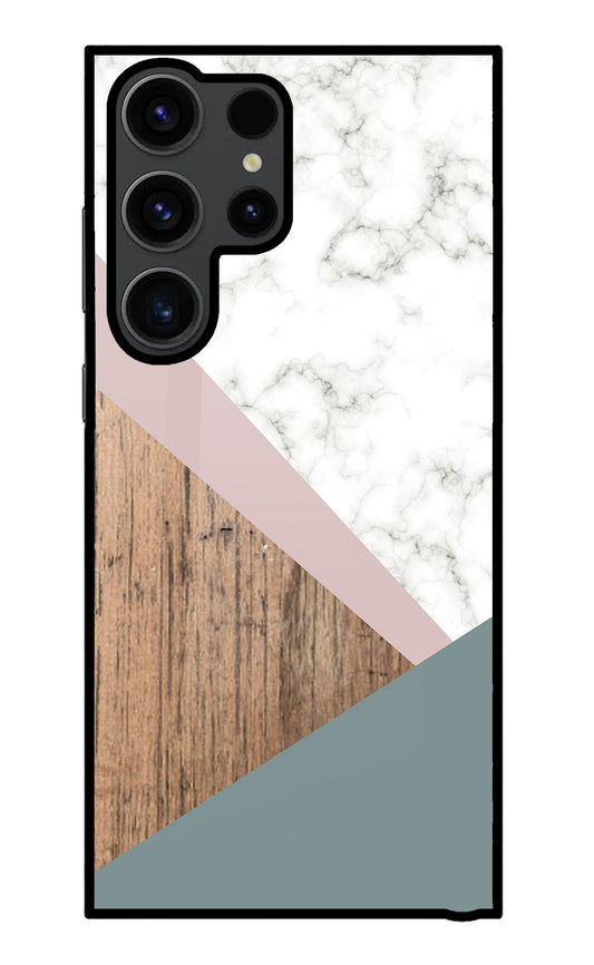 Marble wood Abstract Samsung S23 Ultra Glass Case