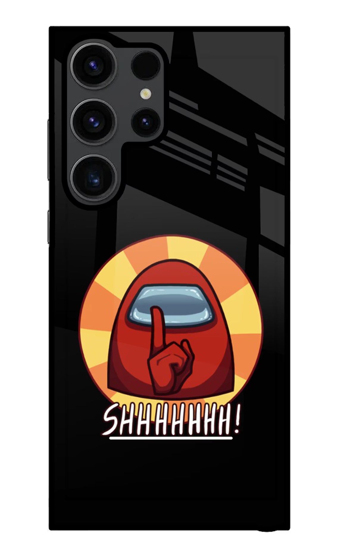 Among Us Shhh! Samsung S23 Ultra Glass Case Back Cover by Casekaro