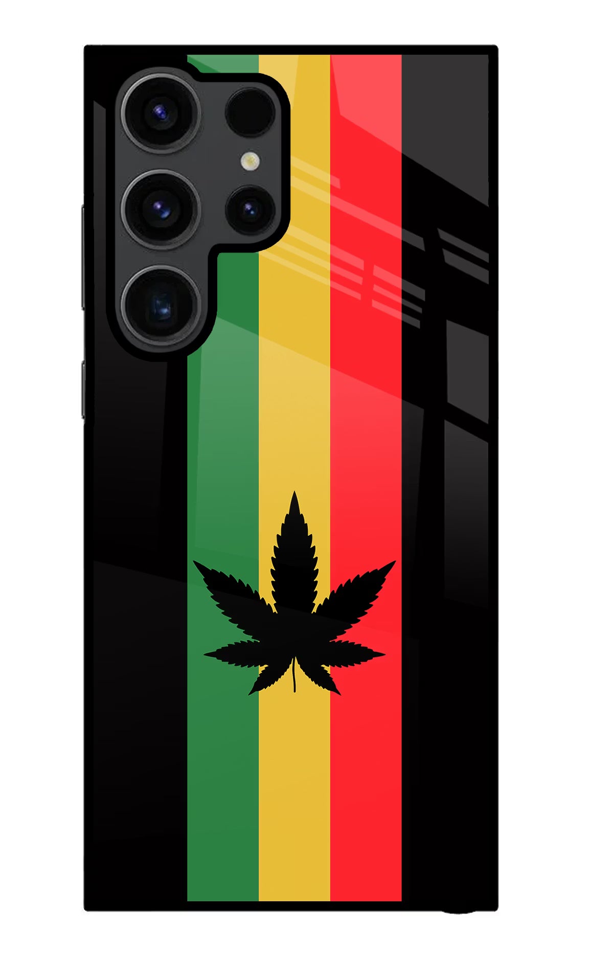 Weed Flag Samsung S23 Ultra Glass Case Back Cover by Casekaro
