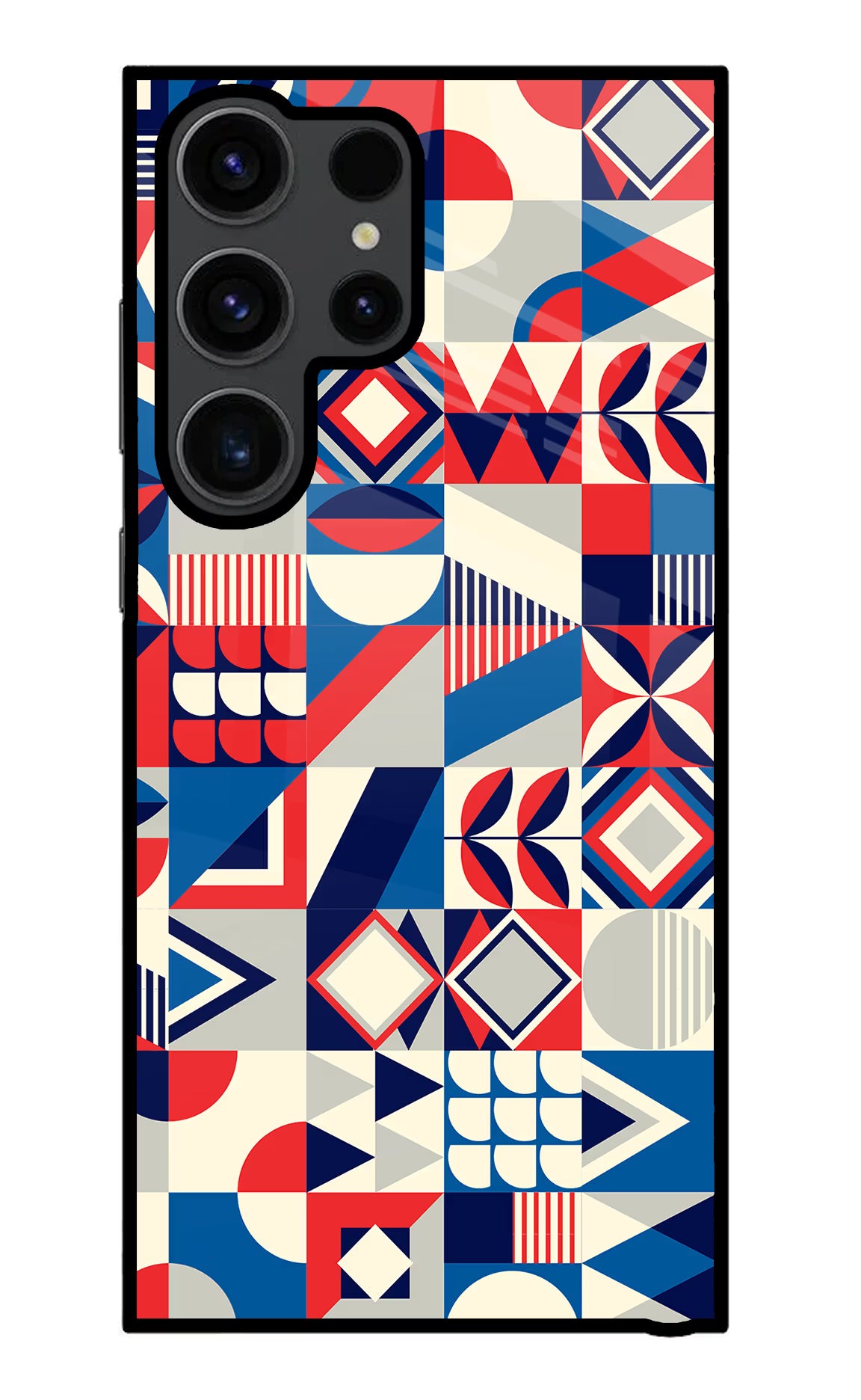 Colorful Pattern Samsung S23 Ultra Glass Case Back Cover by Casekaro