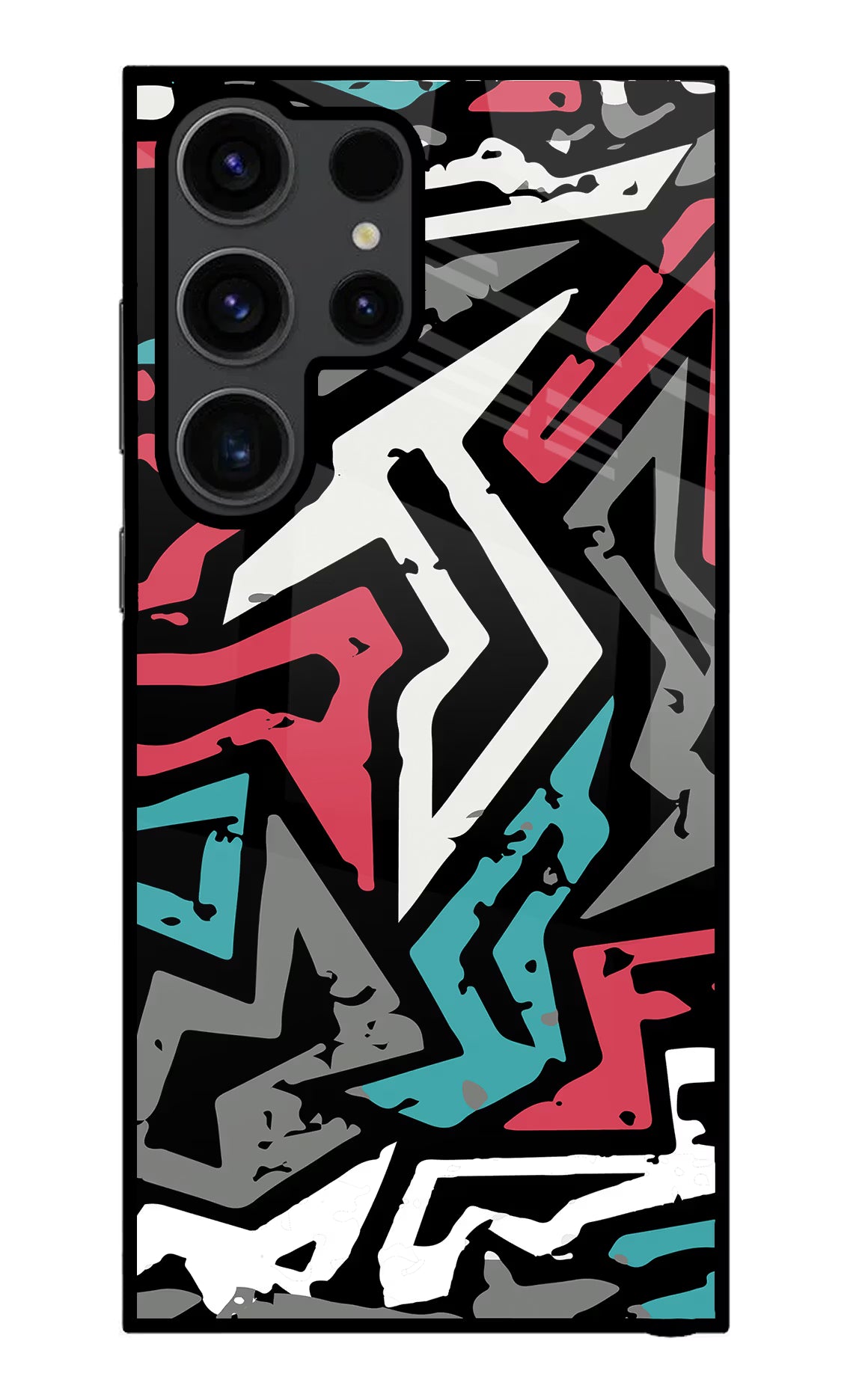 Geometric Graffiti Samsung S23 Ultra Glass Case Back Cover by Casekaro