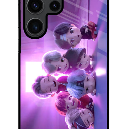 BTS Chibi Samsung S23 Ultra Glass Case