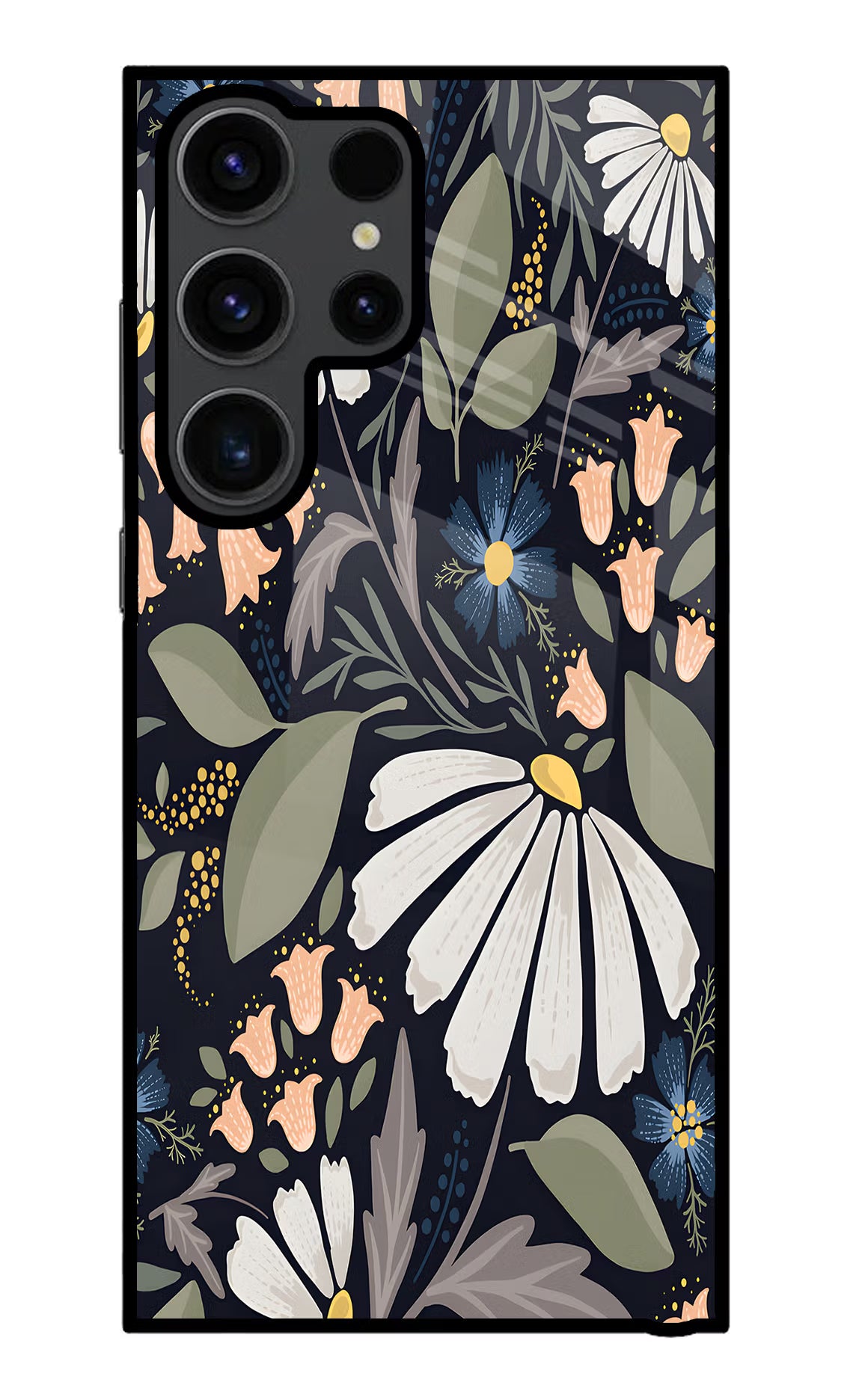 Flowers Art Samsung S23 Ultra Glass Case Back Cover by Casekaro