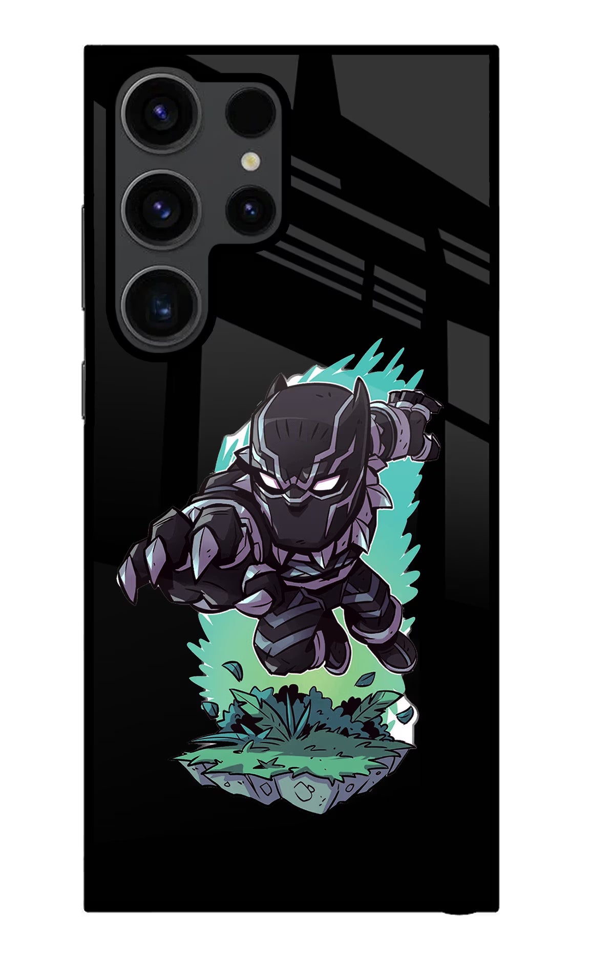 Black Panther Samsung S23 Ultra Glass Case Back Cover by Casekaro