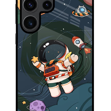 Cartoon Astronaut Samsung S23 Ultra Glass Case