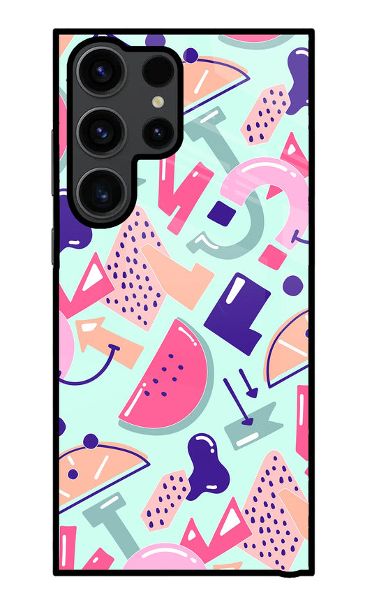 Doodle Pattern Samsung S23 Ultra Glass Case