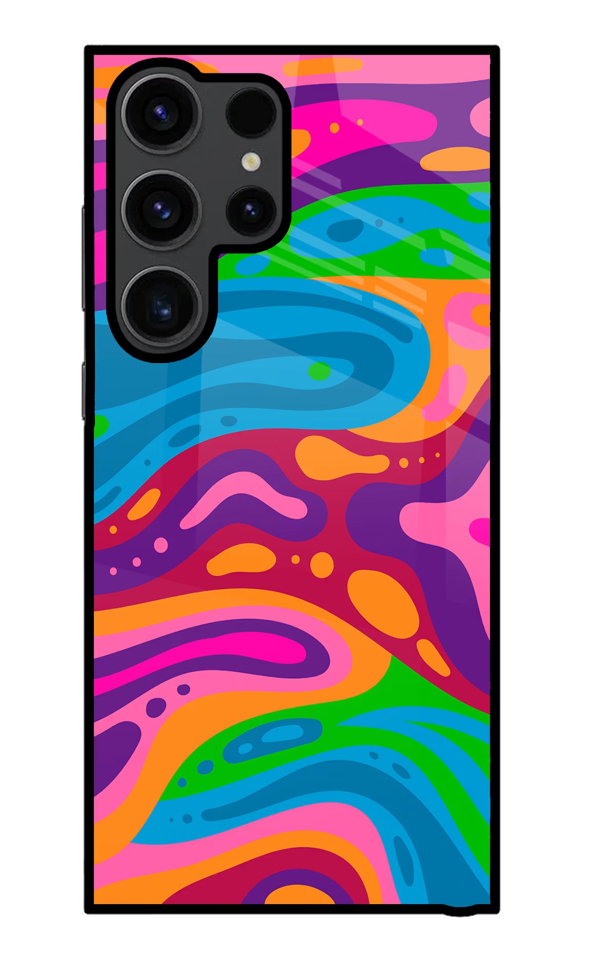 Trippy Pattern Samsung S23 Ultra Glass Case Back Cover by Casekaro