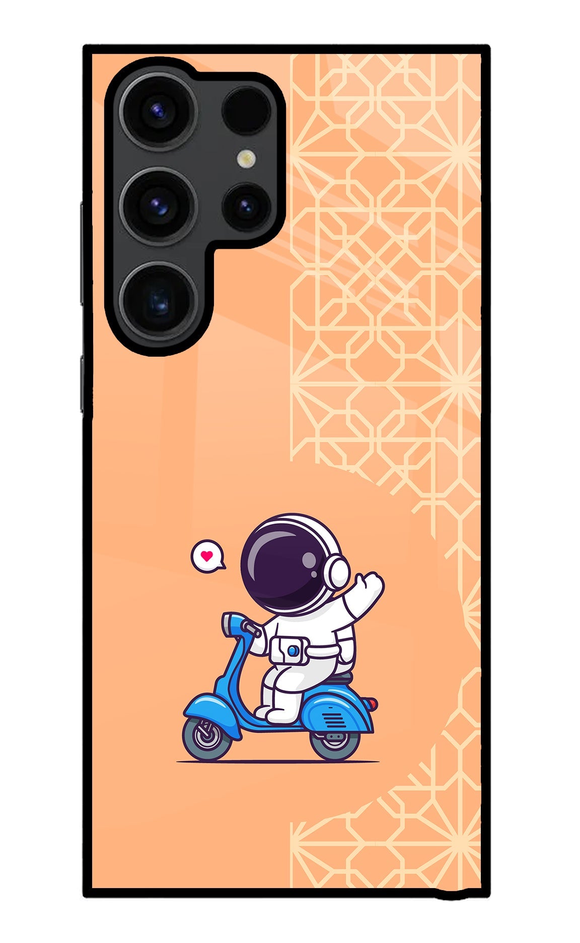 Cute Astronaut Riding Samsung S23 Ultra Glass Case