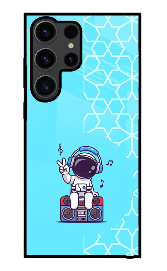 Cute Astronaut Chilling Samsung S23 Ultra Glass Case