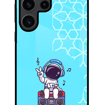 Cute Astronaut Chilling Samsung S23 Ultra Glass Case