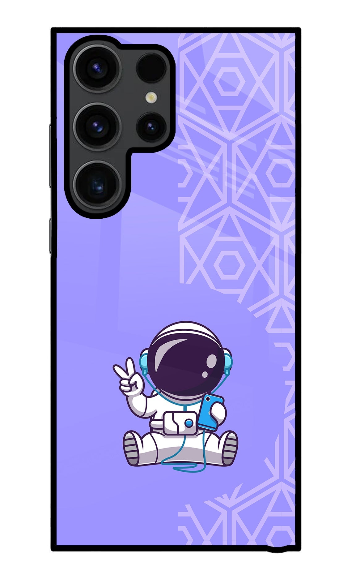 Cute Astronaut Chilling Samsung S23 Ultra Glass Case