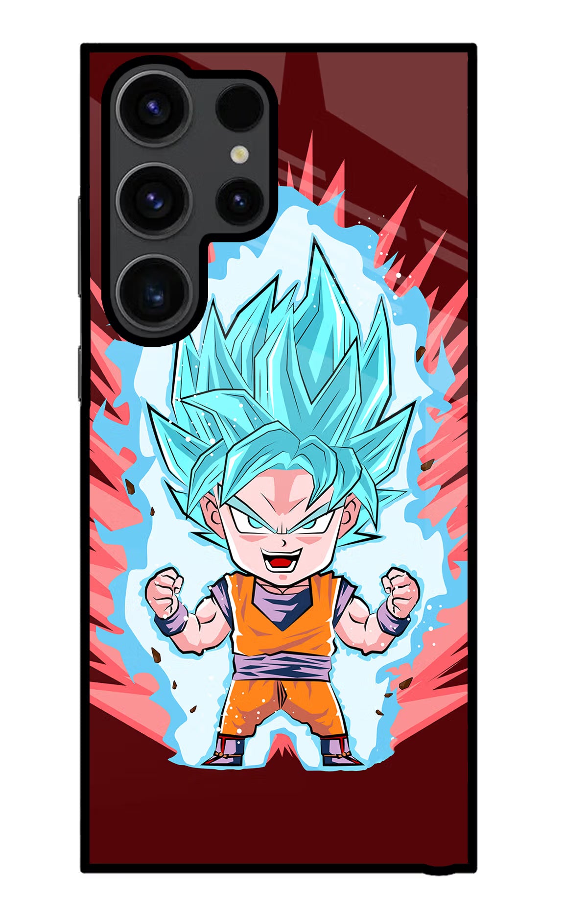 Goku Little Samsung S23 Ultra Glass Case Back Cover by Casekaro