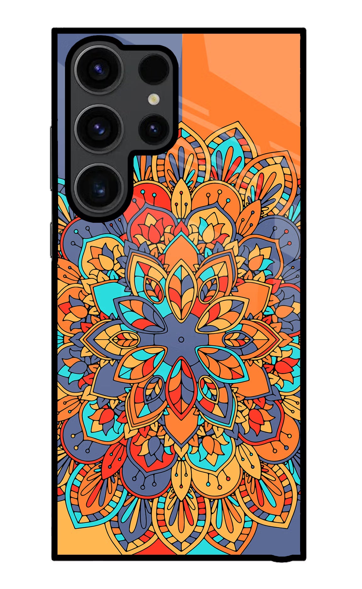 Color Mandala Samsung S23 Ultra Glass Case Back Cover by Casekaro