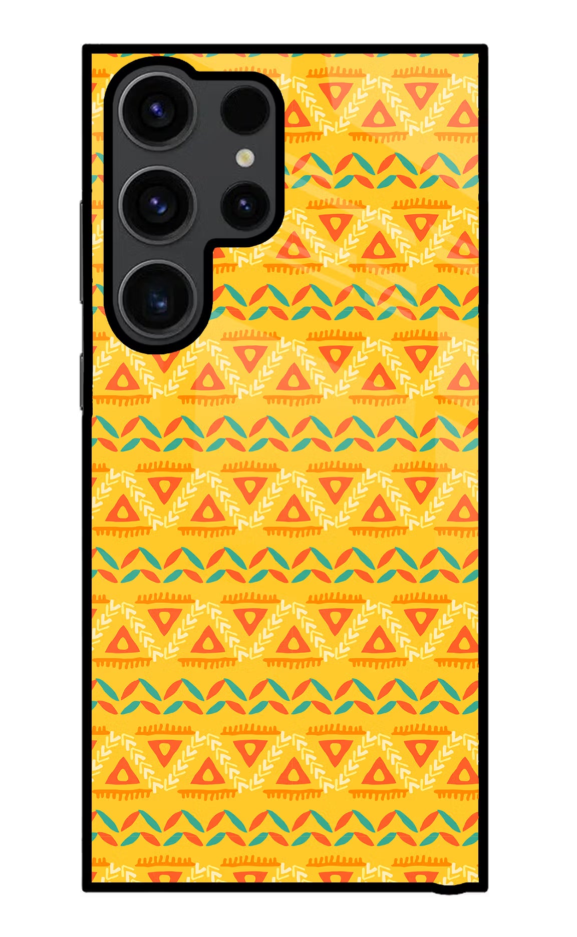 Tribal Pattern Samsung S23 Ultra Glass Case Back Cover by Casekaro