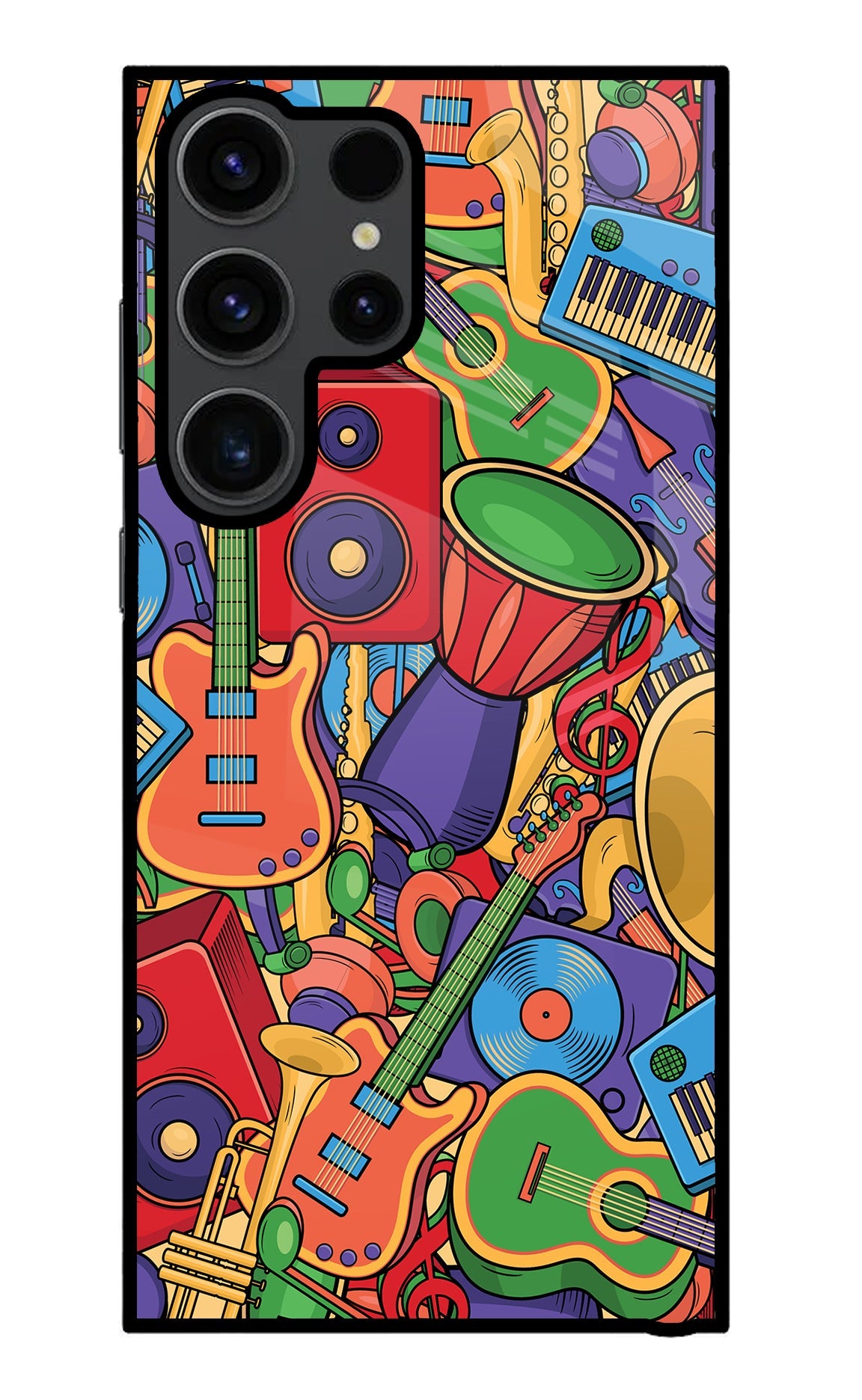 Music Instrument Doodle Samsung S23 Ultra Glass Case