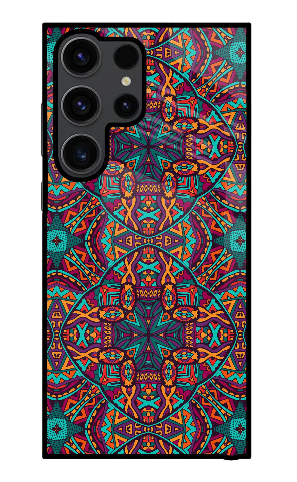 Colour Mandala Samsung S23 Ultra Glass Case Back Cover by Casekaro