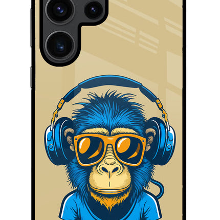 Monkey Headphone Samsung S23 Ultra Glass Case