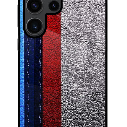 BMW Stripes Samsung S23 Ultra Glass Case Back Cover by Casekaro