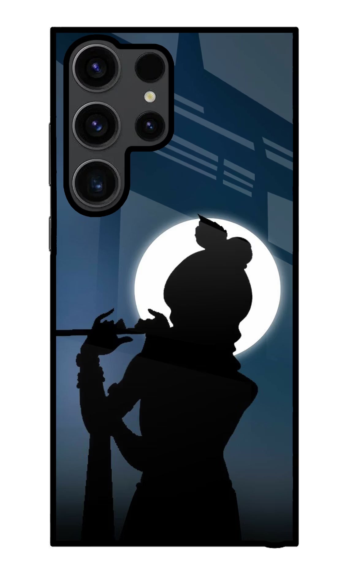 Shri Krishna Silhouette Samsung S23 Ultra Glass Case Back Cover by Casekaro