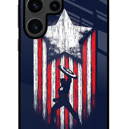 Captain America Marvel Art Samsung S23 Ultra Glass Case