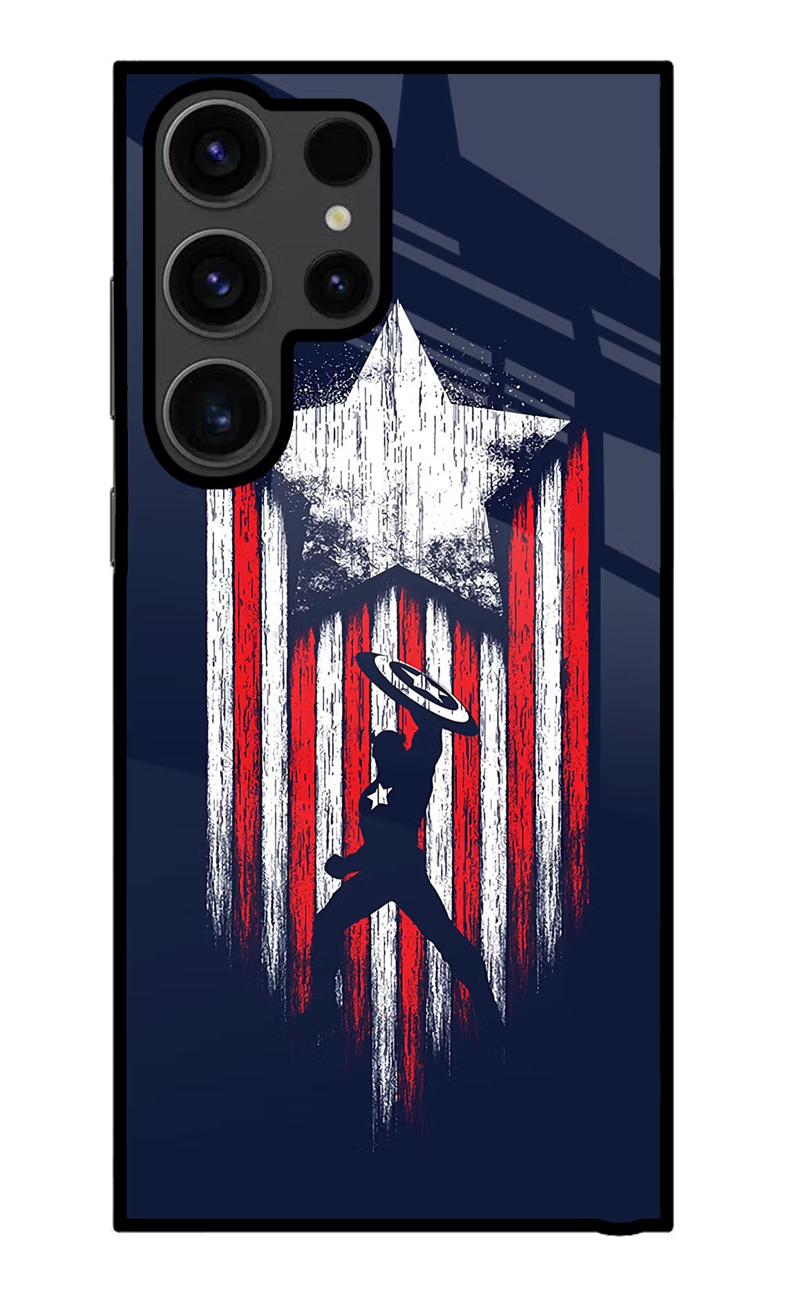 Captain America Marvel Art Samsung S23 Ultra Glass Case Back Cover by Casekaro