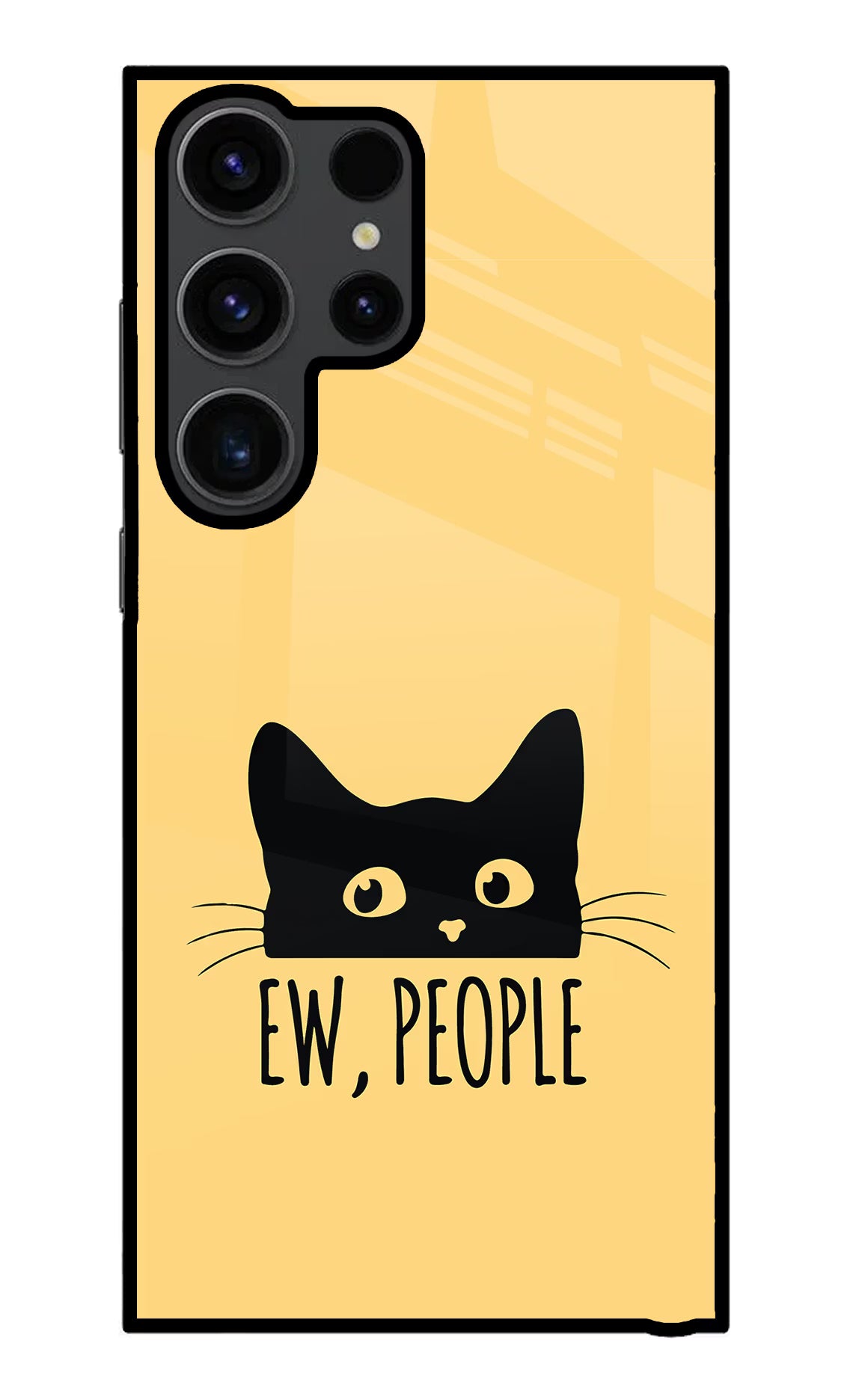 Ew People Catitude Samsung S23 Ultra Glass Case Back Cover by Casekaro
