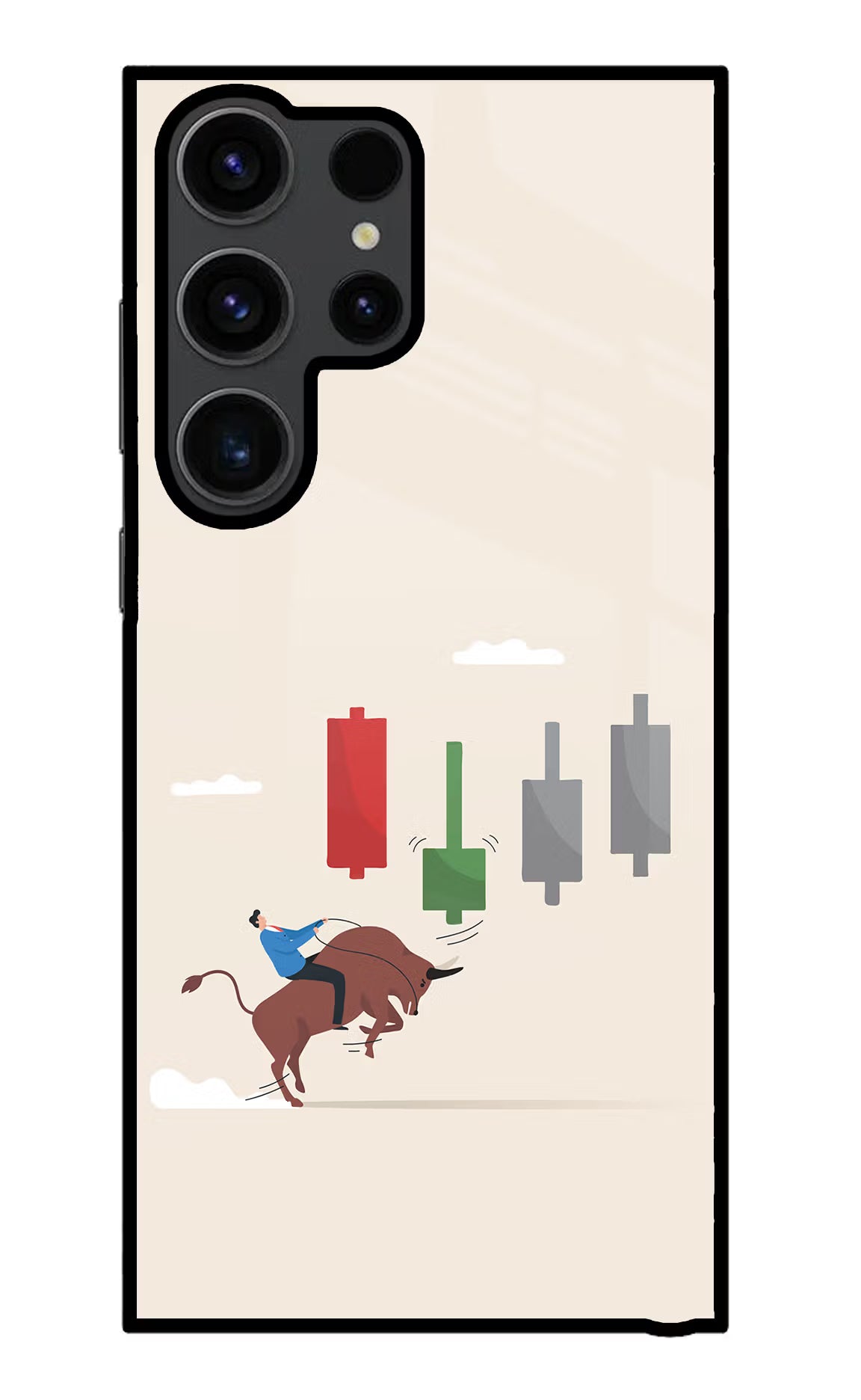 Bull Trading Momentum Samsung S23 Ultra Glass Case Back Cover by Casekaro