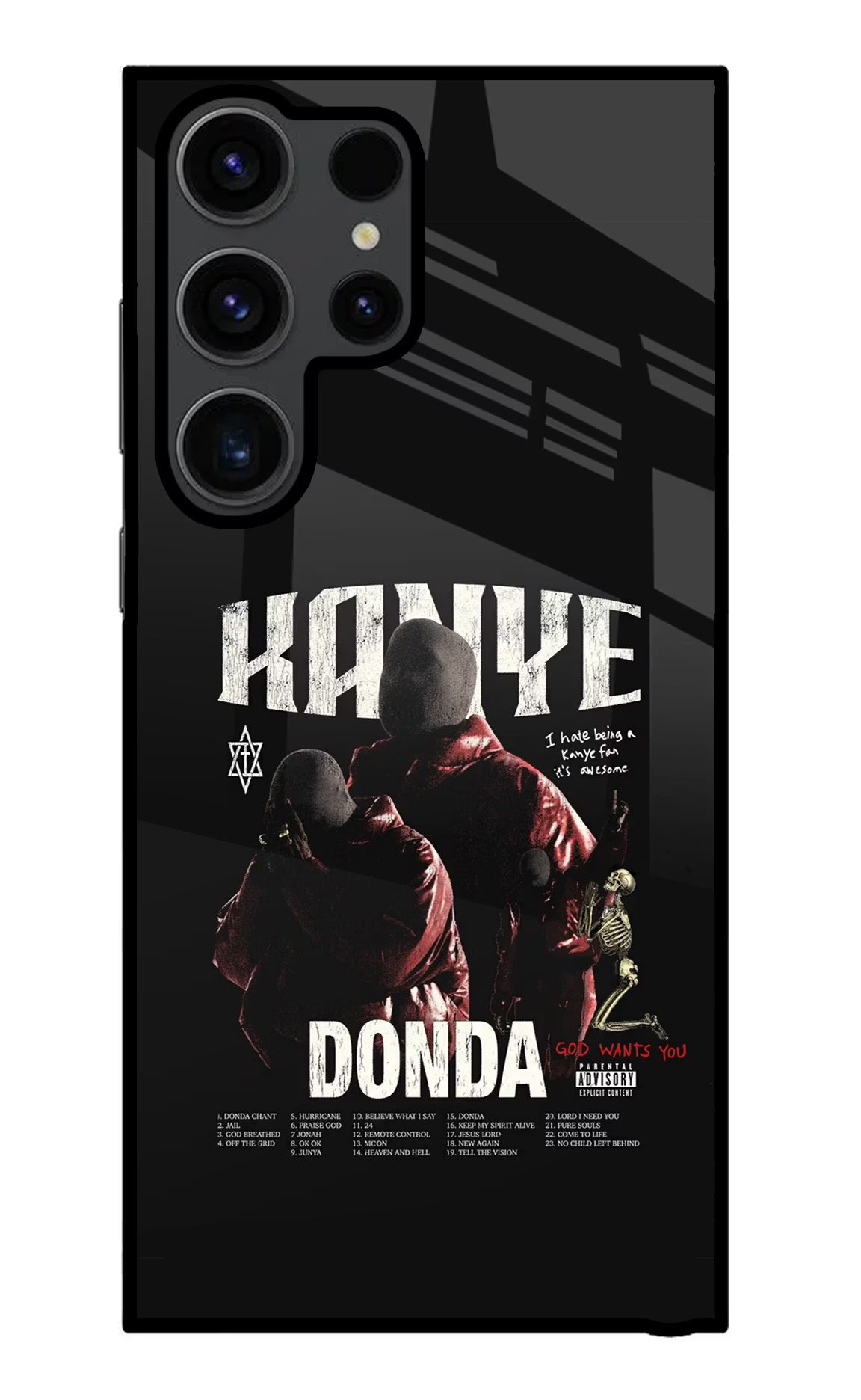 Donda Kanye West Samsung S23 Ultra Glass Case Back Cover by Casekaro