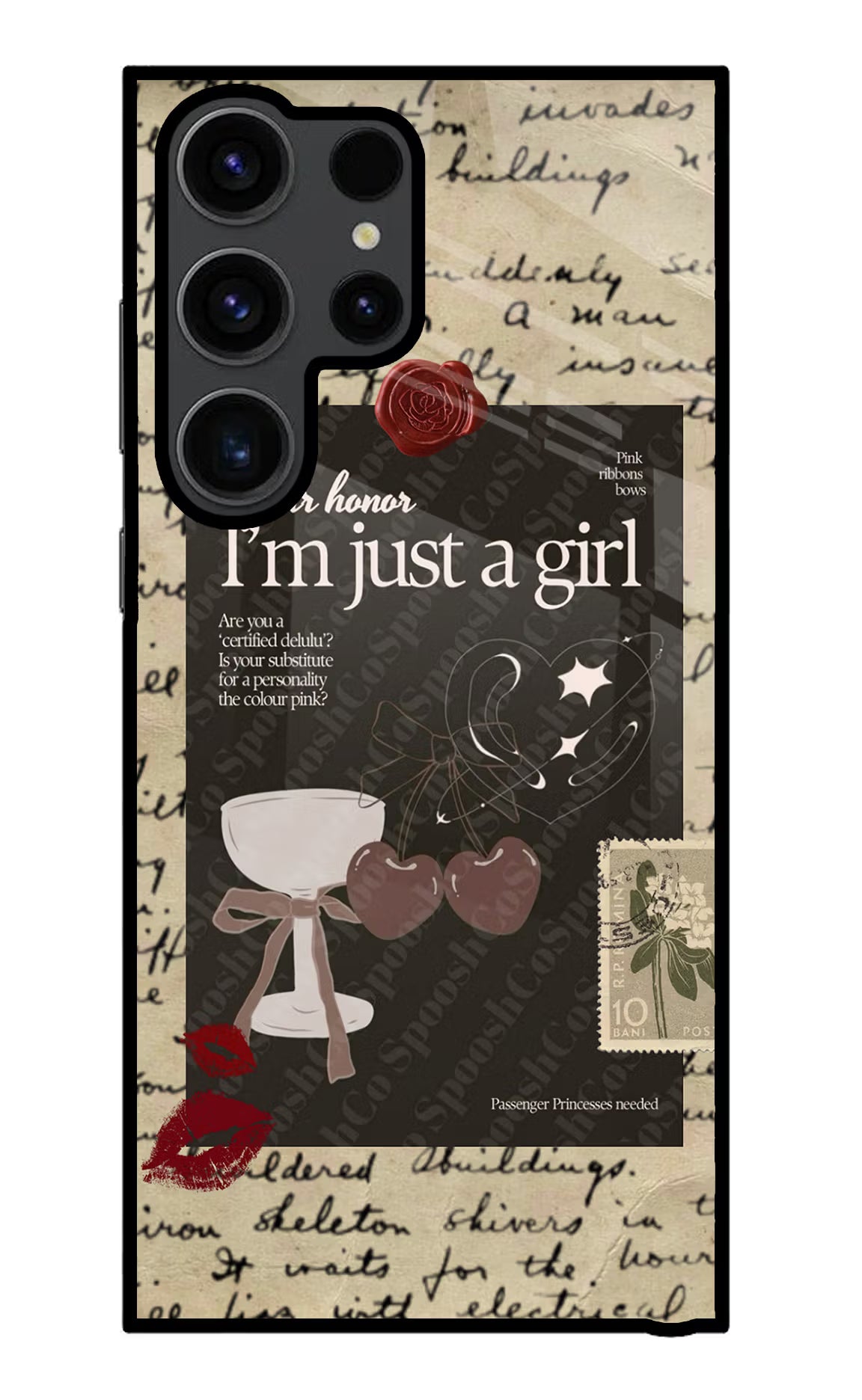I am just a girl Samsung S23 Ultra Glass Case Back Cover by Casekaro