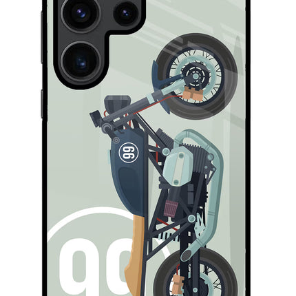 Classic Cafe Racer 99 Samsung S23 Ultra Glass Case Back Cover by Casekaro