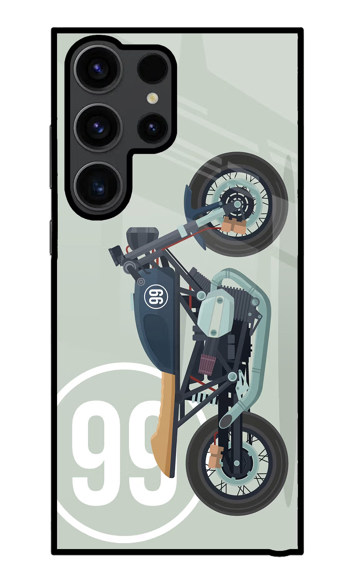 Classic Cafe Racer 99 Samsung S23 Ultra Glass Case Back Cover by Casekaro