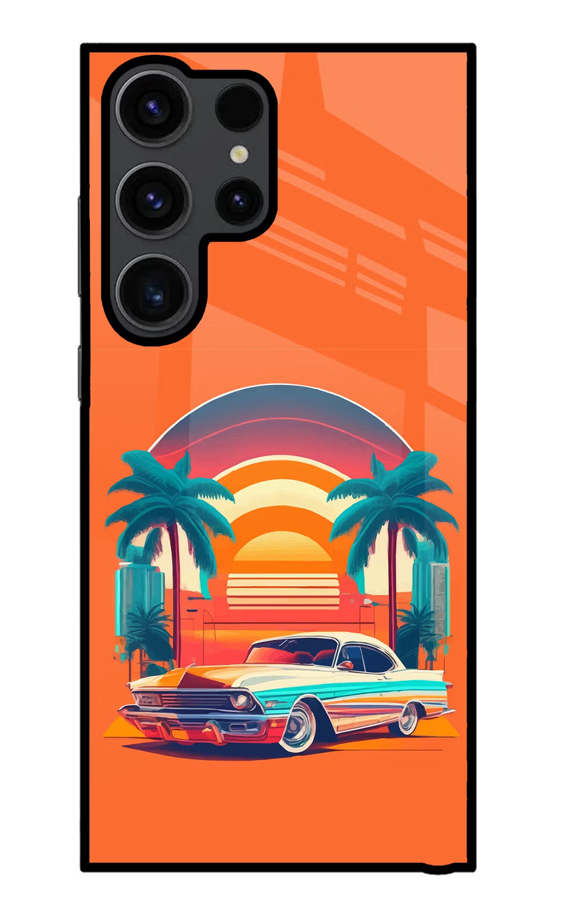 Palm Drive 80s Samsung S23 Ultra Glass Case
